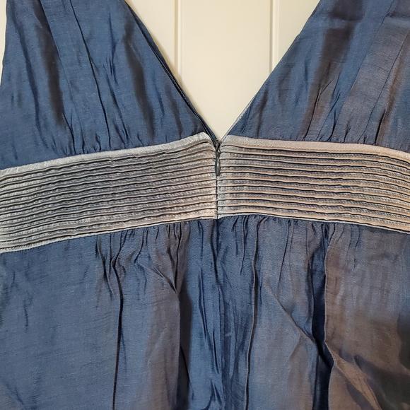 🌲 Blue silk dress - Picture 3 of 4